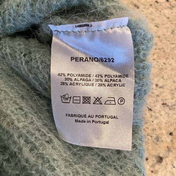 Diega Green V-neck Alpaca Blend Sweater Size Medium - Picture 6 of 8
